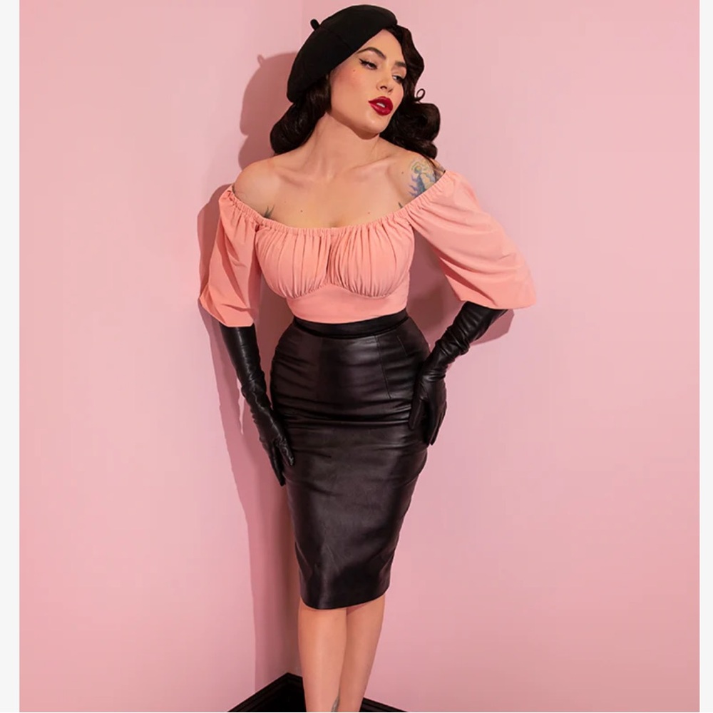 BAD GIRL PENCIL SKIRT IN VEGAN LEATHER - VIXEN BY MICHELINE PITT XL